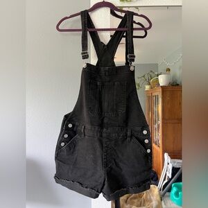 Black Denim Overalls